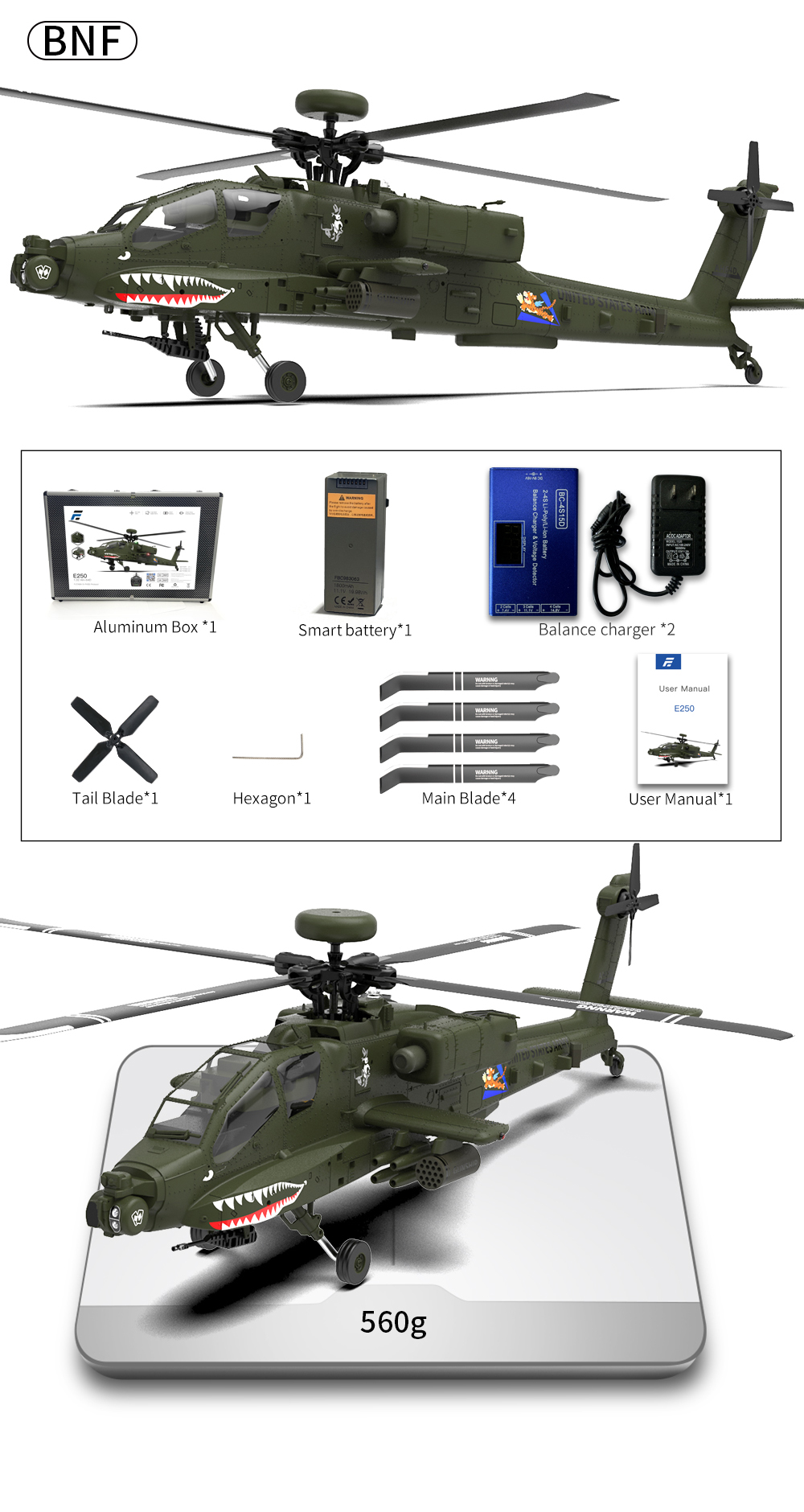 Eachine-E250-AH-64-Apache-24G-6CH-3D-6-Achsen-Gyroskop-Dual-Brushless-Motor-132-Maszligstab-Flybarle-2017028-14